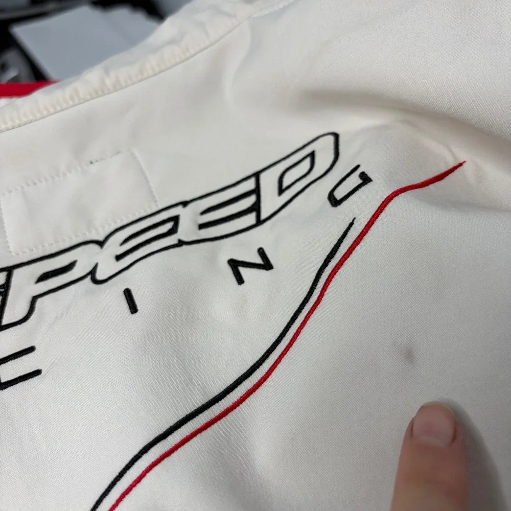 K1 Speed Racing Men Medium Softshell Jacket Black White Embroidered Sponsor Logo